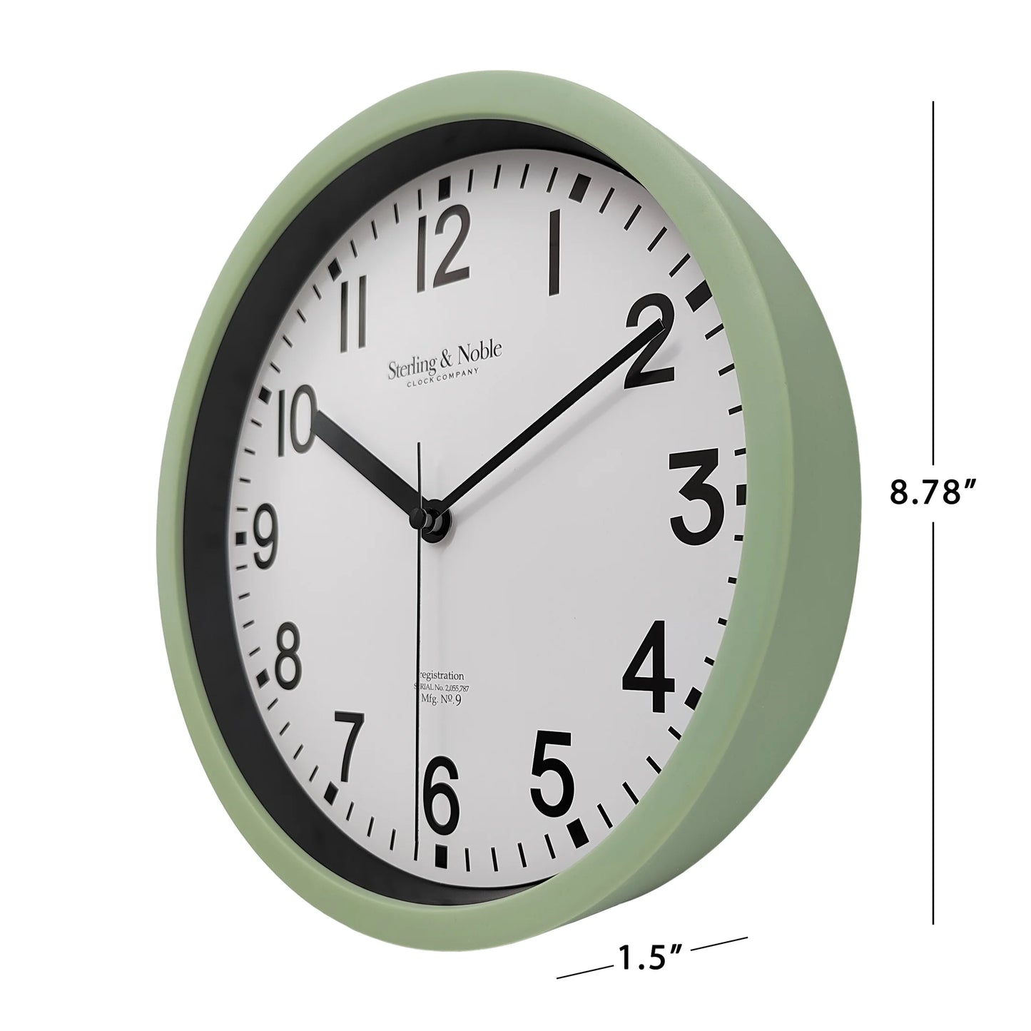 Basic Indoor 8.78" Sage Analog round Modern Wall Clock