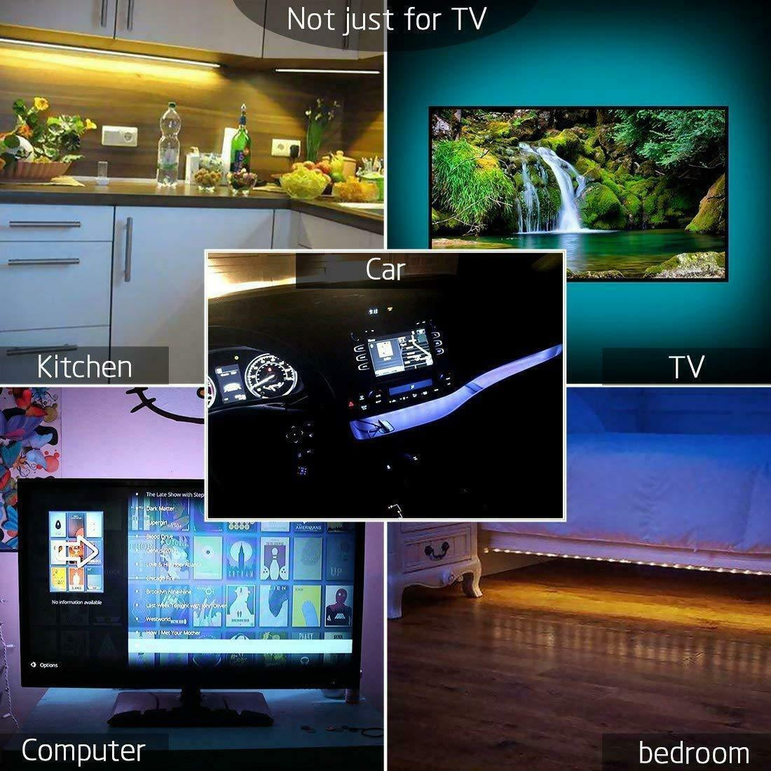 5V USB LED Strip Lights TV Back Light 5050 RGB Colour Changing with 24Key Remote